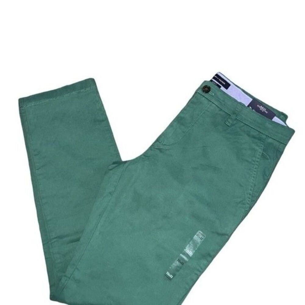 Tommy Hilfiger Men’s Slim Fit Green Chino Pants Stretch Cotton NWT Casual 28/32